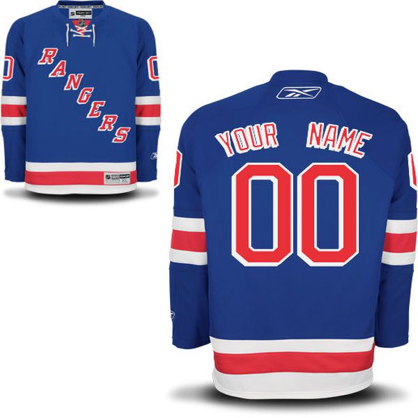 Reebok New York Rangers Men Premier Home Custom NHL Jersey - Blue->->Custom Jersey